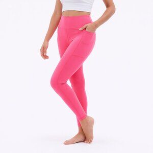 $109 Athleta Salutation Stash High Rise Leggings Cerise Pink Size S